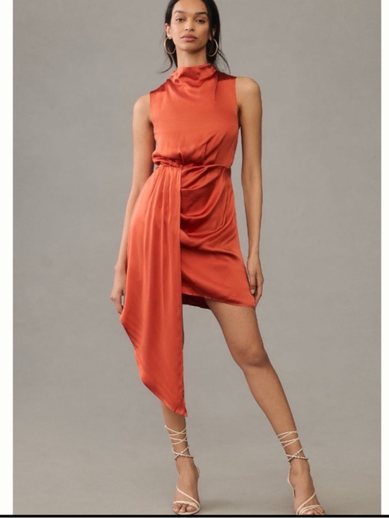 Anthropologie Dresses & Skirts - NWT Anthropologie Mock-Neck Draped 100% Silk Elegant Statement Dress , 12